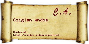 Cziglan Andos névjegykártya